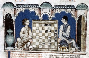 Page from the Book of Games, Chess, Dice and Boards from the reign of Alfonso X 'The Wise' (1221-84) King of Leon and Castile.
